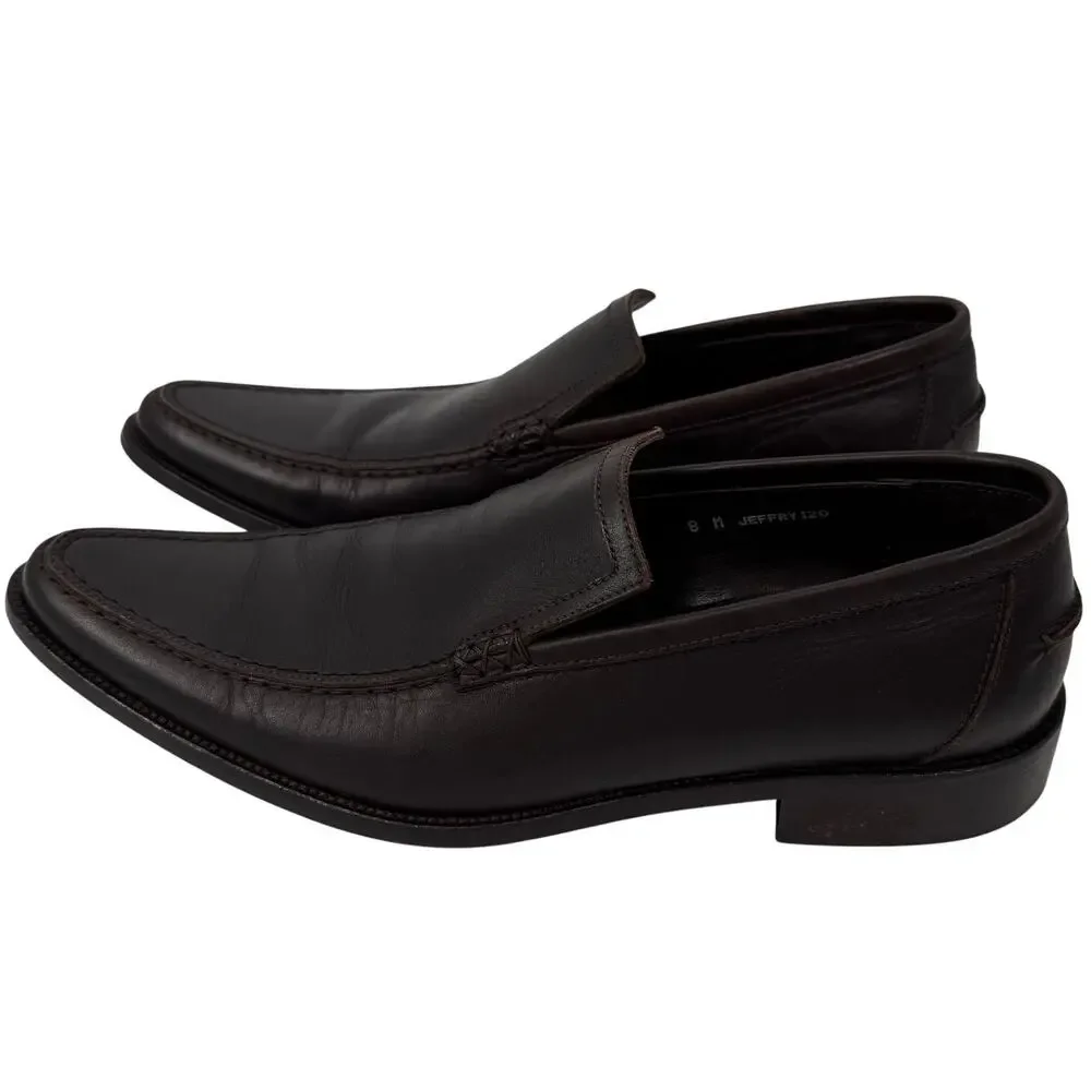 Donald J Pliner Jeffry I20 Italian Leather Brown Dress Casual Loafer Shoe SZ 8